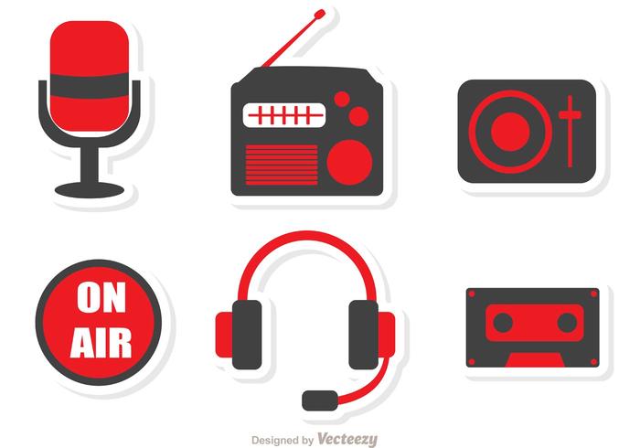 Iconos de radio paquete de vectores de iconos