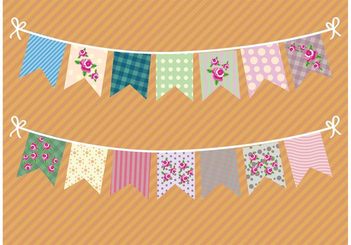 Vintage Shabby Chic Garlands  vector