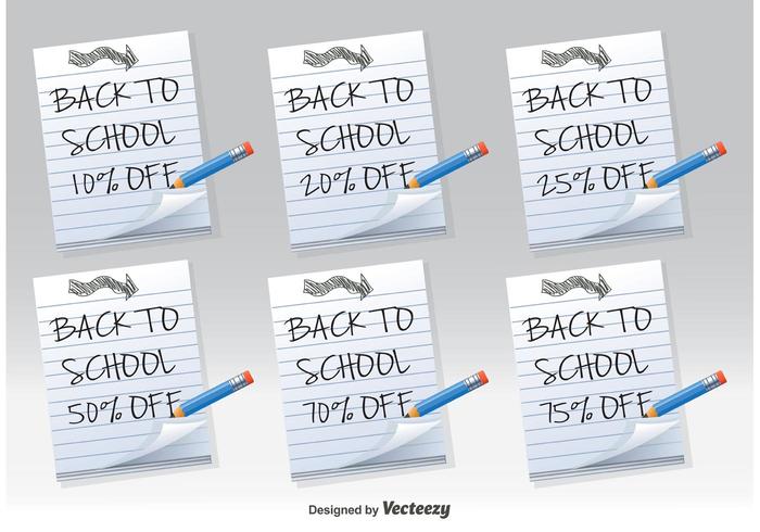 Back to School Discount Notes vector