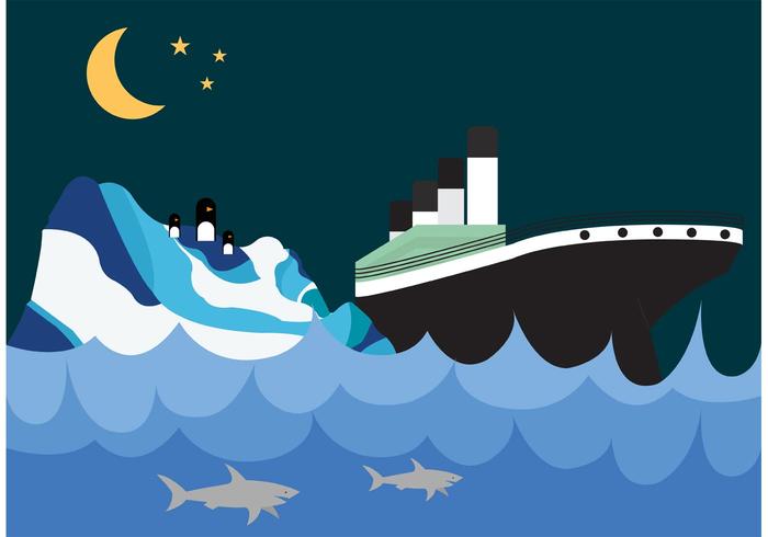 Titanic and Iceberg Wallpaper  vector