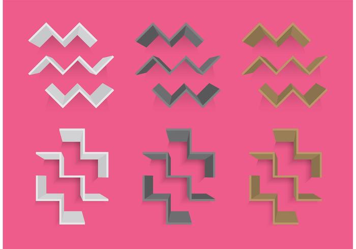 Zigzag 3D Shelves vector