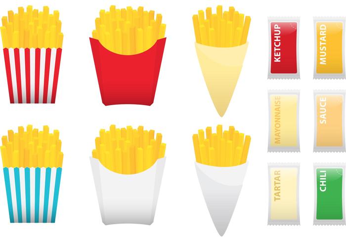 Fries With Condiments vector
