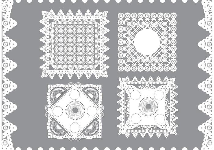 Vintage Square Doily Vectors