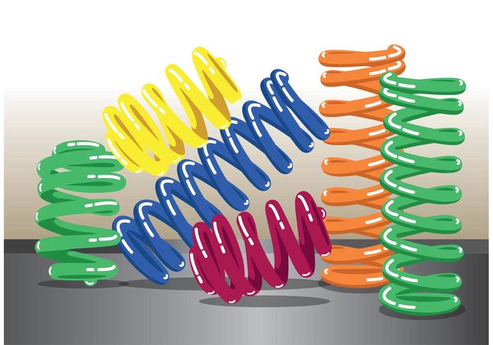 Colorful Coil Spring Vector