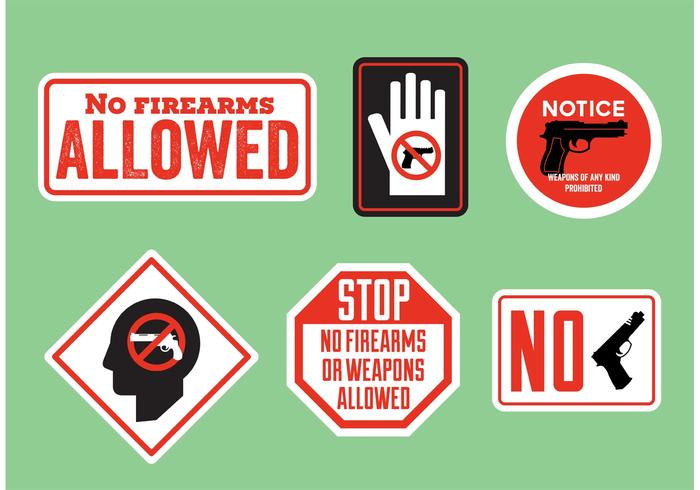 No Firearms Sign Vectors
