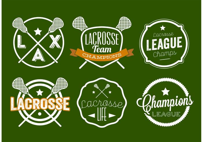 Juego de etiquetas Lacrosse vector