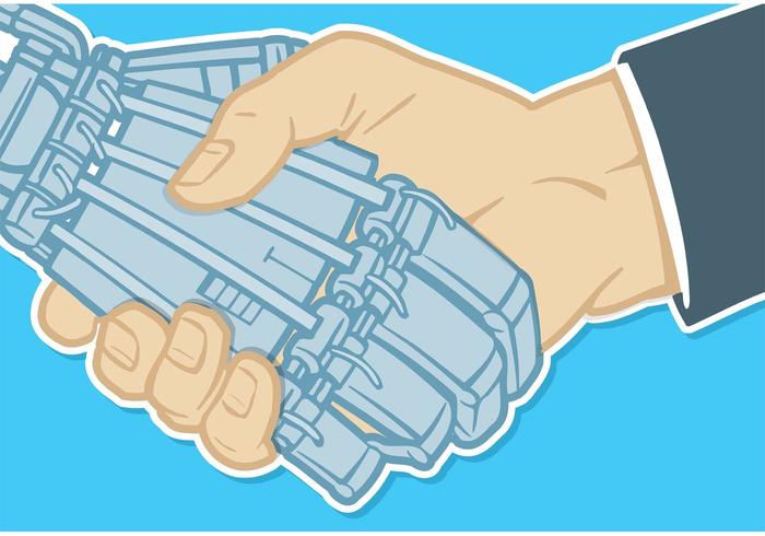 Free Vector Handshake Of Human Hand And Robot