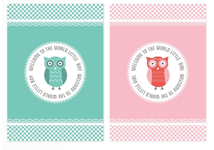 Free Vector Baby Shower Owl Cards