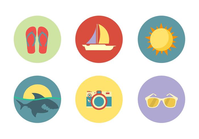 Beach icons vector