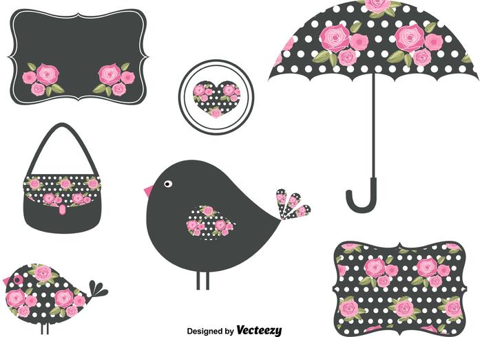 Feminine Shabby Chic Vectors 