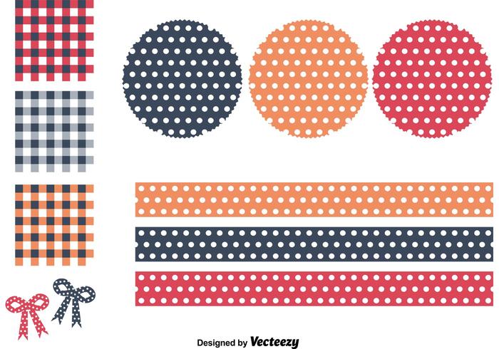 Polka Dot and Gingham Patterns  vector