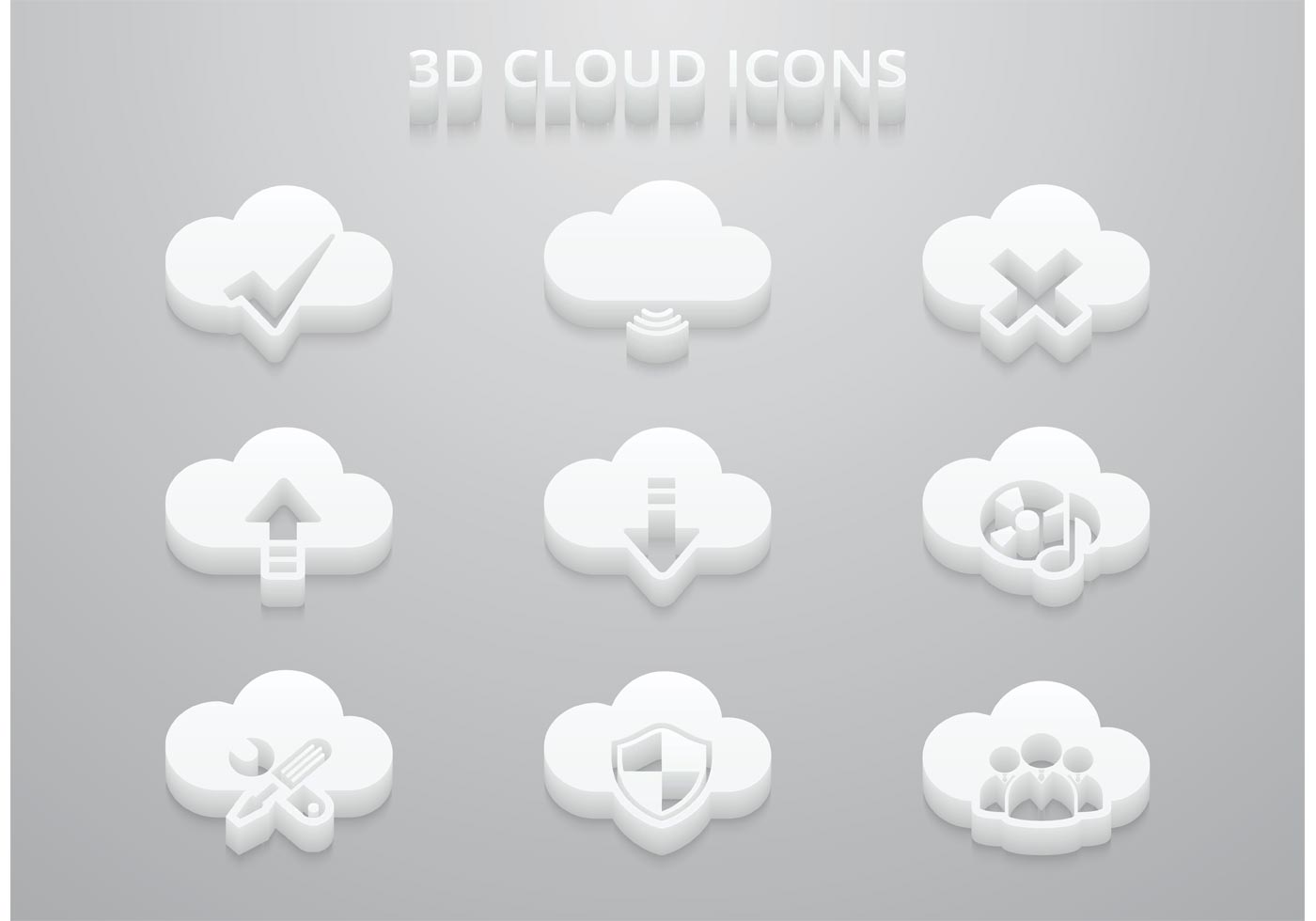 Download 3D Cloud Vector Icons - Download Free Vector Art, Stock ...