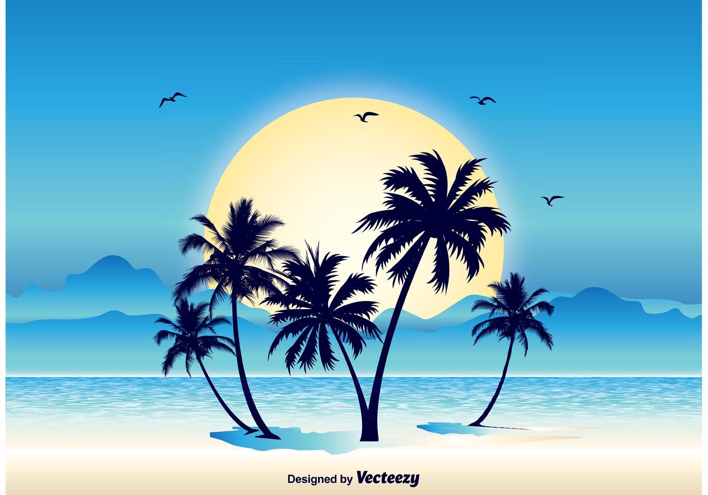 Tropical Scene Illustration 85624 Vector Art at Vecteezy