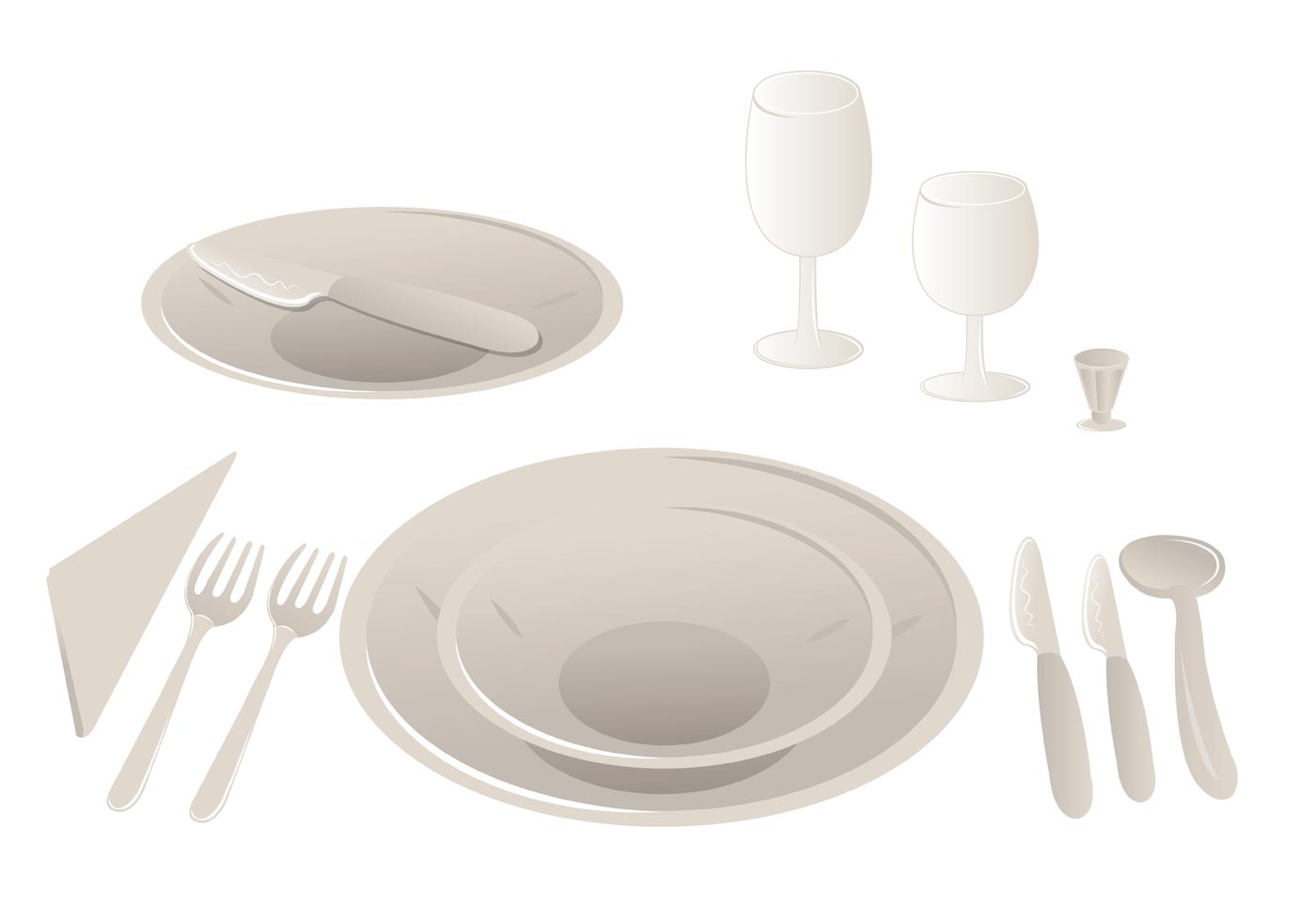 Dinner Table Setting 85657 Vector Art at Vecteezy