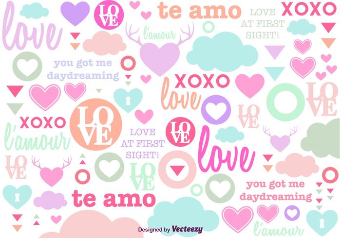 Cute Love Background vector