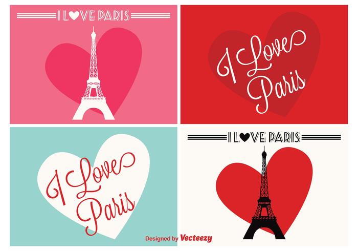 I Love Paris Labels vector