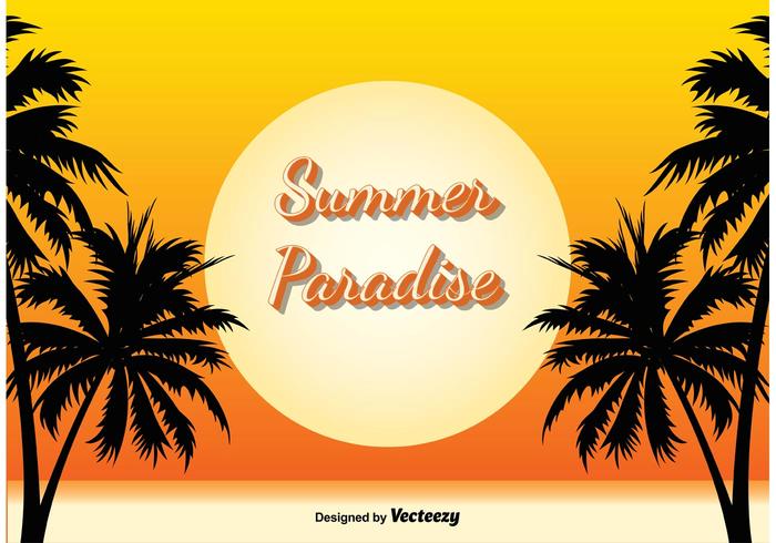 Tropical Scene Illustration vector