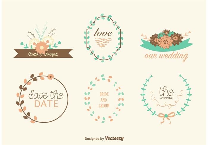 Guirnaldas de boda dibujadas a mano vector