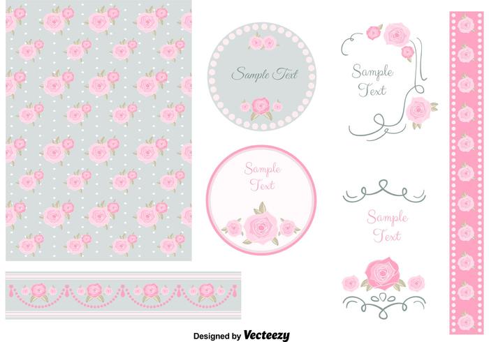 Shabby Chic Elementos de diseño vector