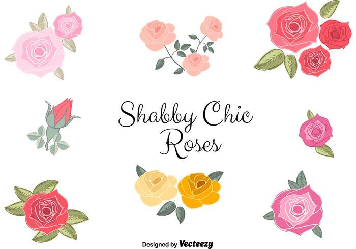 Vector Gratis Shabby Chic Roses