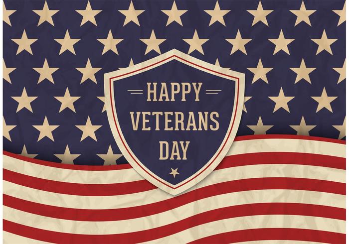 Free Veterans Day Vector Retro Poster