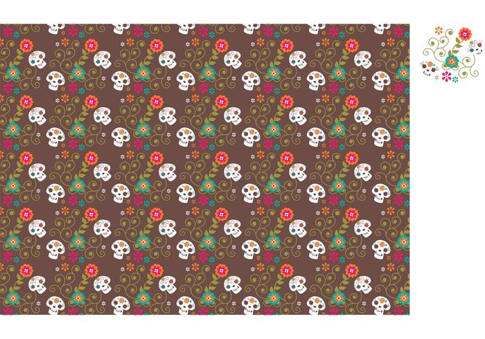 Vector Dia De Los Muertos Sugar Skull Pattern