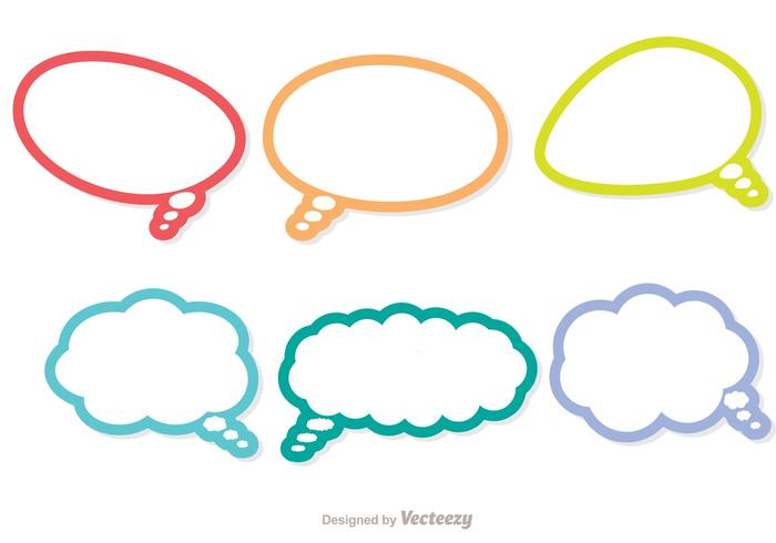 Colorful Outline Live Chat Icons Vector Pack