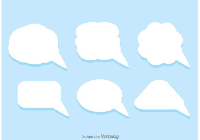 White Live Chat Icons Vector Pack