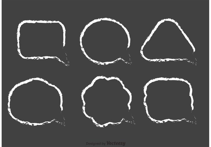 Chalk Drawn Speech Bubble Vector Pack