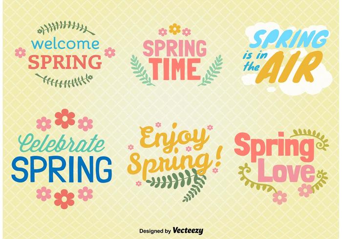 Spring Typographic Ornaments vector