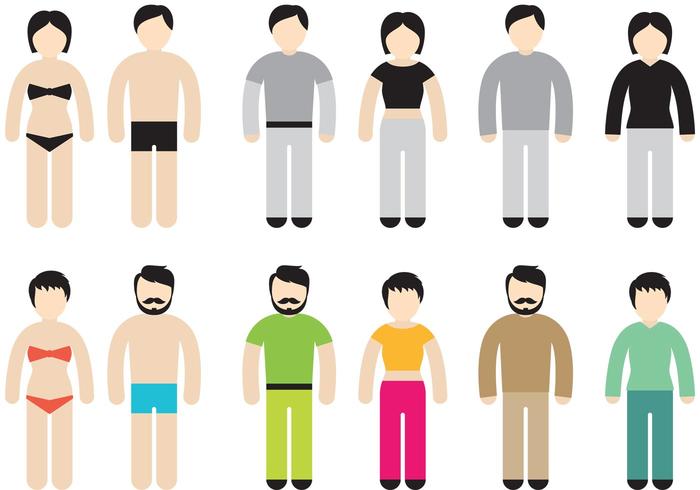 Colorful Stick Figure Vectors 