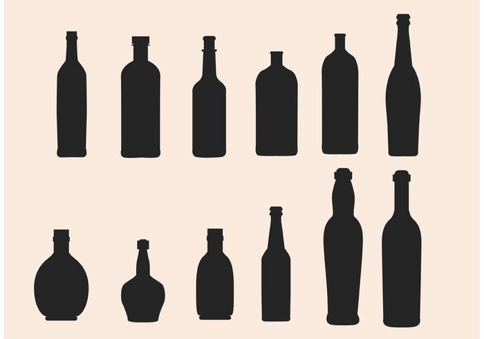 Glass Bottle Silhouette Vectors