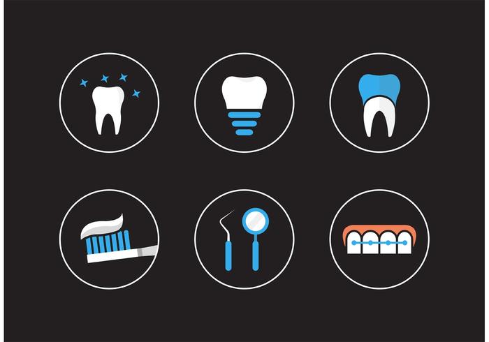 Iconos dentales vector