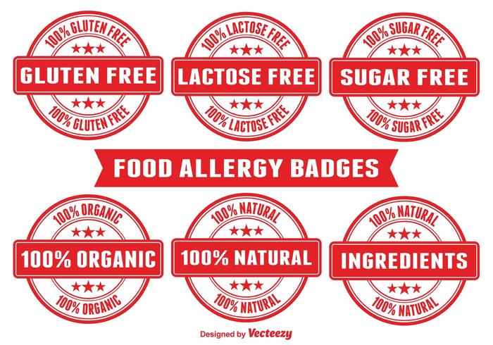 Food Allergy Badges vector