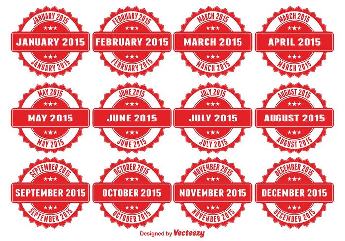 Months of the Year Badges vector