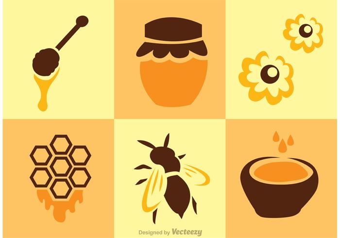 Bee And Honey Vectors