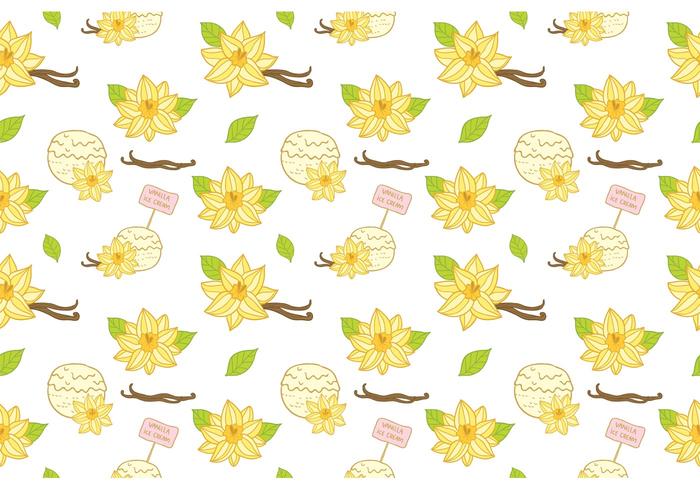 Vanilla Ice Cream Pattern Vector