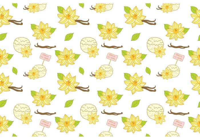 Vanilla Ice Cream Pattern Vector