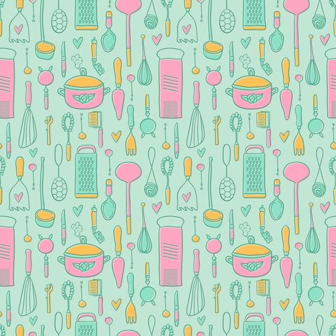 Vintage Kitchen Pattern Vector