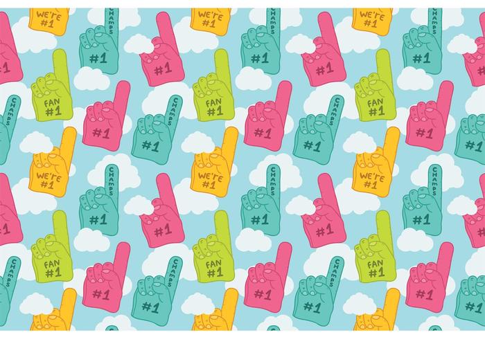 Free #1 foam finger seamless pattern vector Free #1 foam finger seamless pattern vector