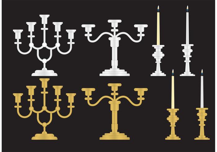 Gold and Silver Candlesticks vector