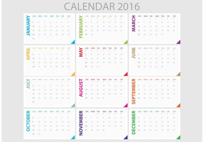 Planificador diario 2016 vector