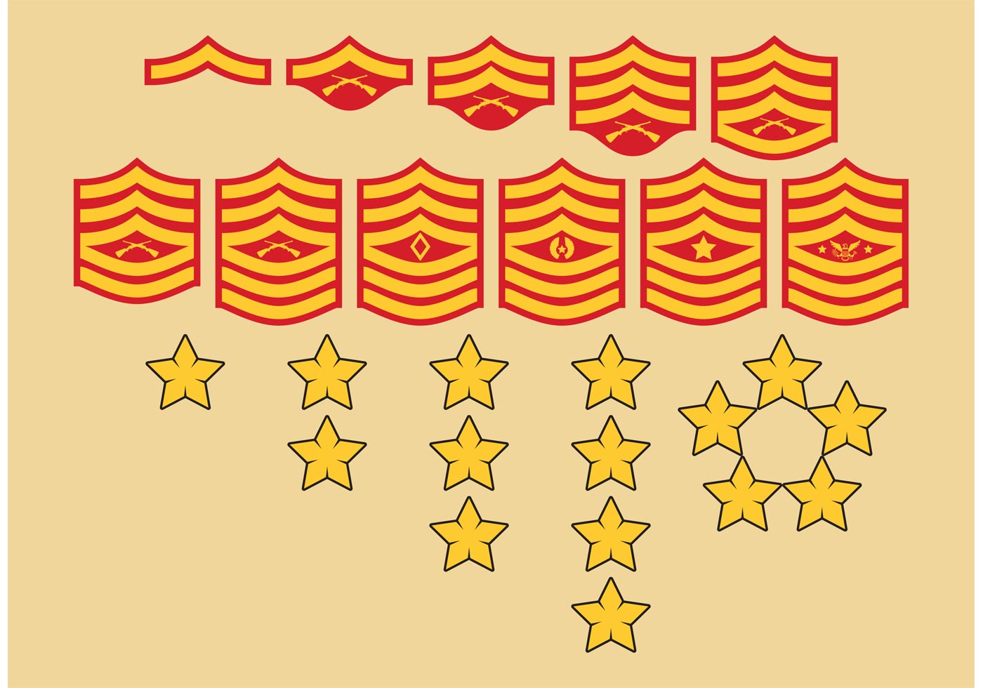 Military Ranks Symbols 86002 Vector Art at Vecteezy