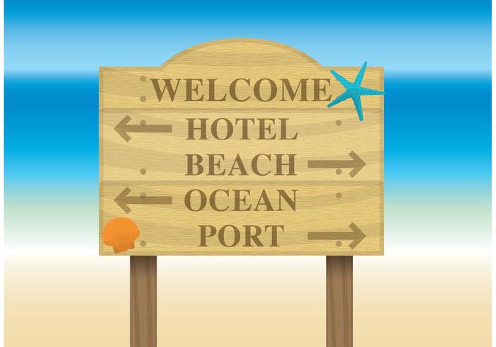 Billboard On Beach vector