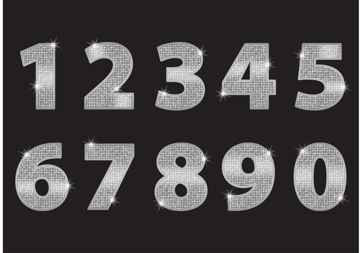 Silver Glitter Numbers 86046 Vector Art at Vecteezy