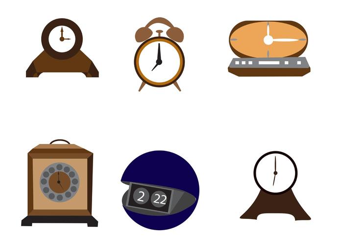 Vector Desktop Clock Icons