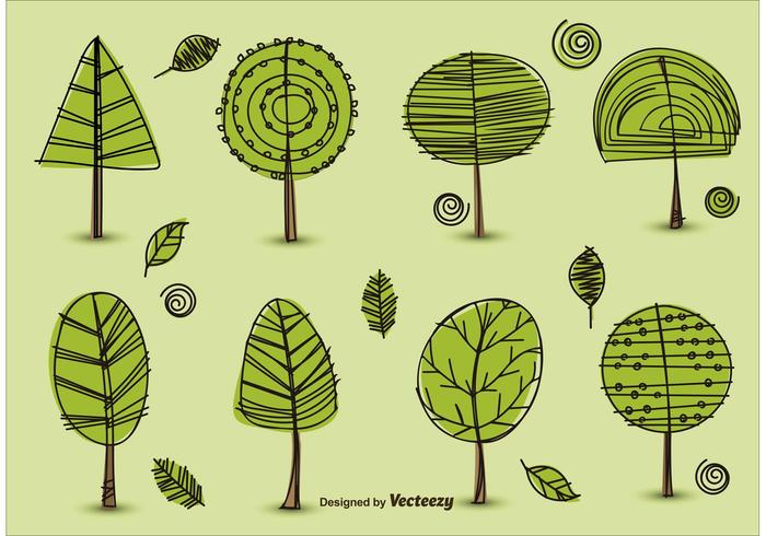 Hand Drawn Trees Vectors