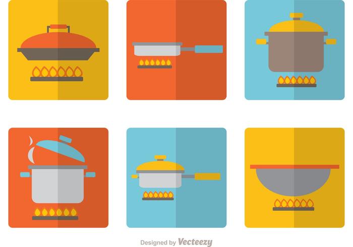 Cooking Equipments Flat Icons Vector Pack