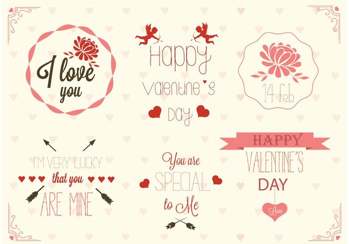 Vectores libres de la etiqueta del día de tarjeta del día de San Valentín
