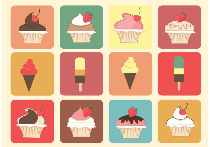 Free Muffin and Ice Cream Vectors 